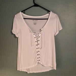 American Eagle lace up top